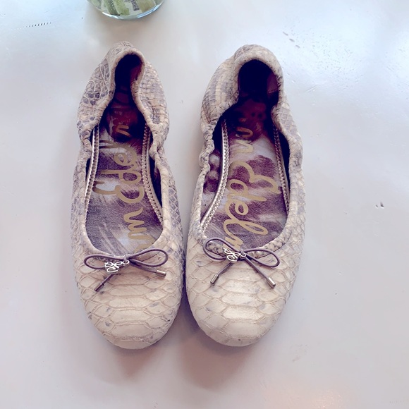 Sam Edelman Felicia Flat Snake Cream -Size 8 - Picture 2 of 6